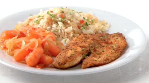 Gebakken tilapia met honingworteltjes