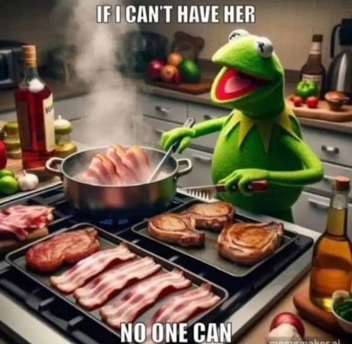 Kermit bakt miss Piggy