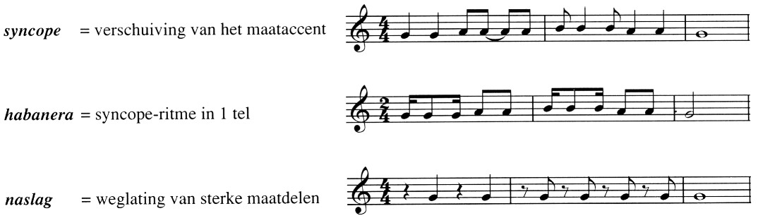 Syncope, habanera en naslag