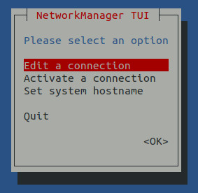Openingsscherm nmtui