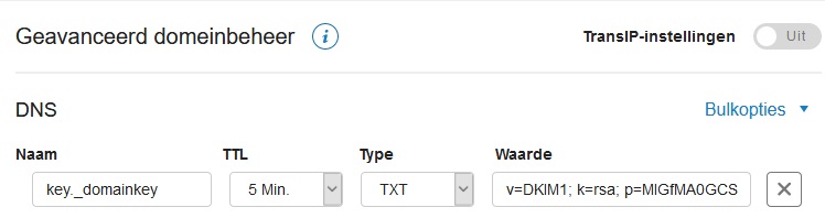 DNS settings