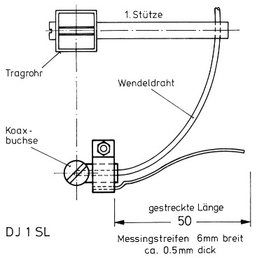 Rechtsdrehend zirkular polarisierte Helix Antenne 70cm