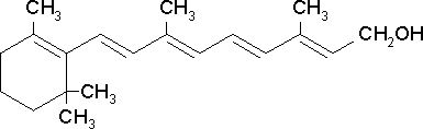 Structuurformule vitamine A Retinol