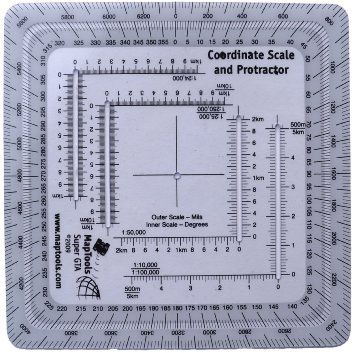 Improved Military UTM/MGRS Reader & Protractor "Super GTA"